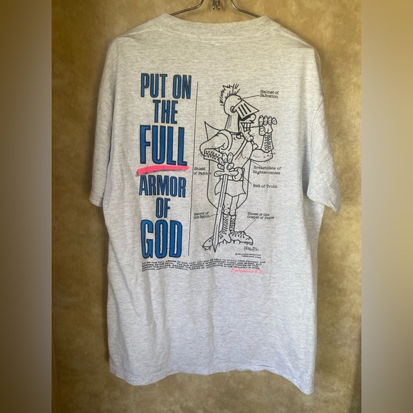 Vintage 90s Exodus Productions Fenwick Religious Armor of God Unisex Graphic Tee - Picture 7 of 7